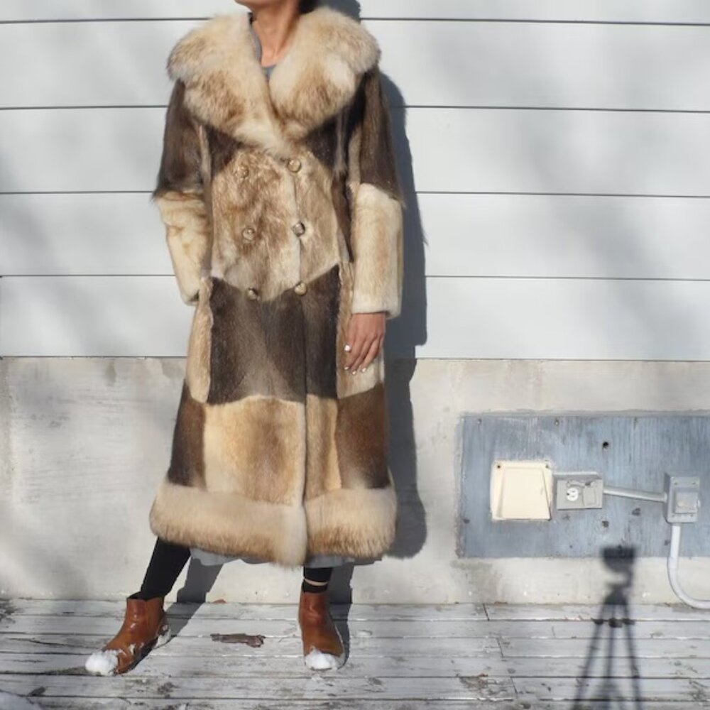 Fox + Muskrat + Mink Fur Coat